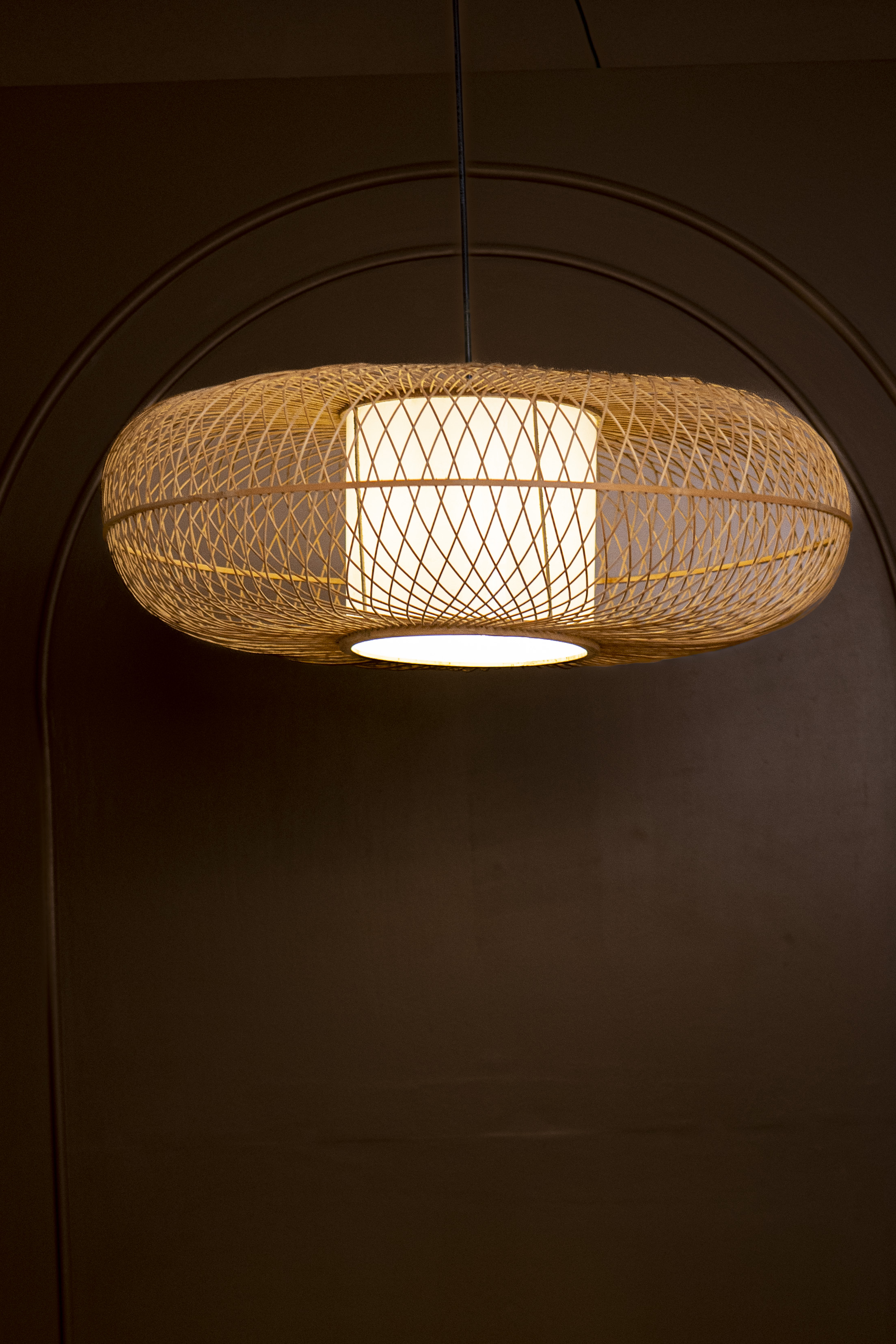 Rattan Light with Acryllic Sheet |  Chandelier Lamp | Hanging light